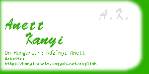 anett kanyi business card